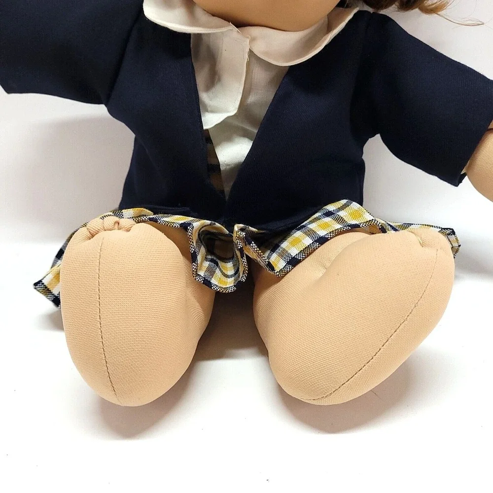Vintage Cabbage Patch Kids 1986 Cornsilk Brunette 2 Teeth School Girl Doll 17